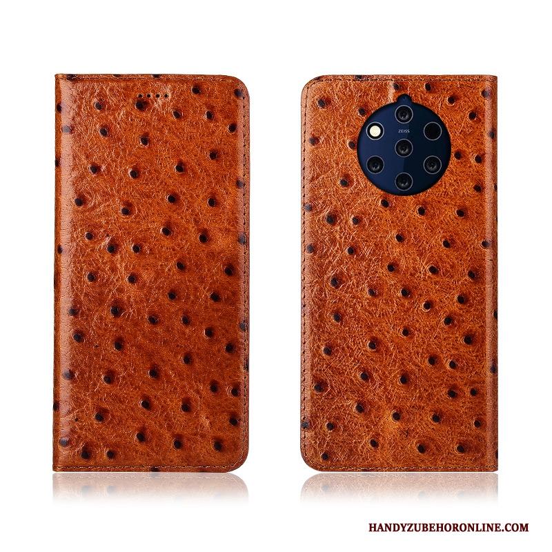 Nokia 9 Pureview Zacht Hoes Clamshell Leren Etui Anti-fall Hoesje Siliconen