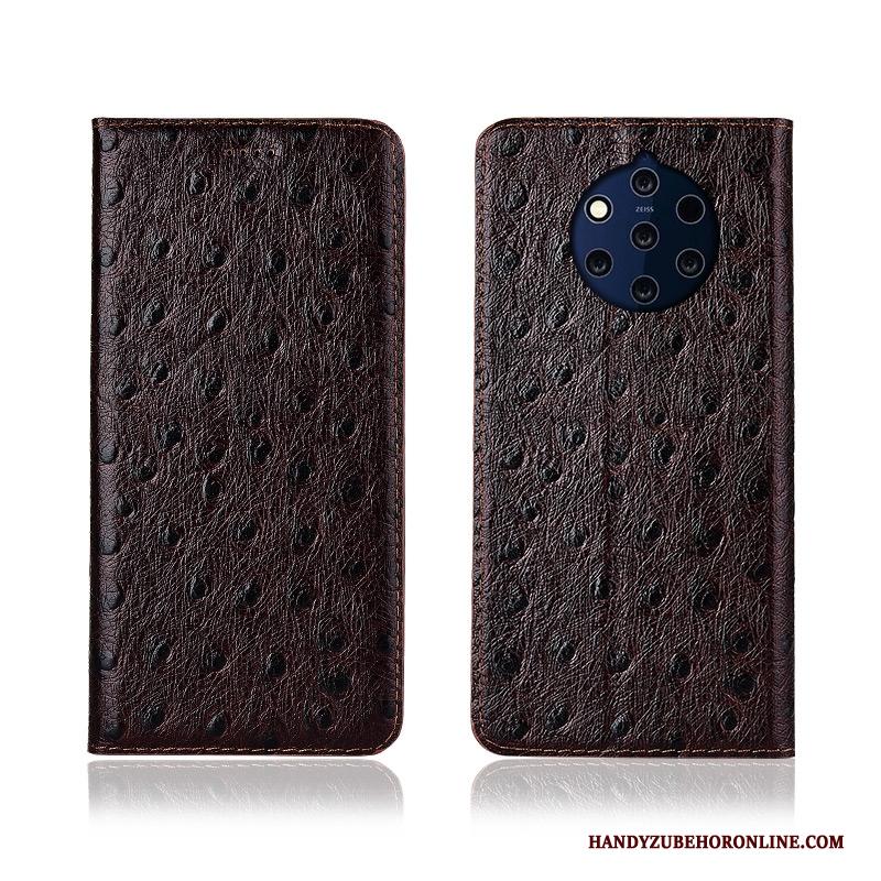 Nokia 9 Pureview Zacht Hoes Clamshell Leren Etui Anti-fall Hoesje Siliconen