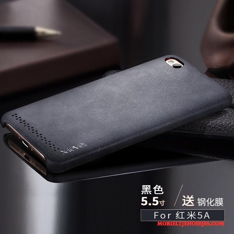 Redmi 5a Achterklep Leren Etui Bescherming Goud Hoesje Telefoon Dun Anti-fall