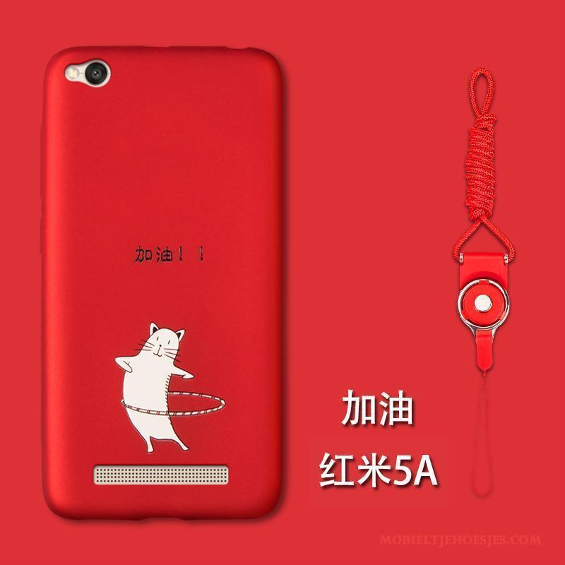 Redmi 5a Anti-fall Hoes Bescherming Rood Hoesje Telefoon Siliconen Trend