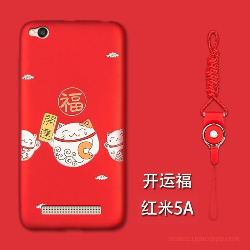 Redmi 5a Anti-fall Hoes Bescherming Rood Hoesje Telefoon Siliconen Trend