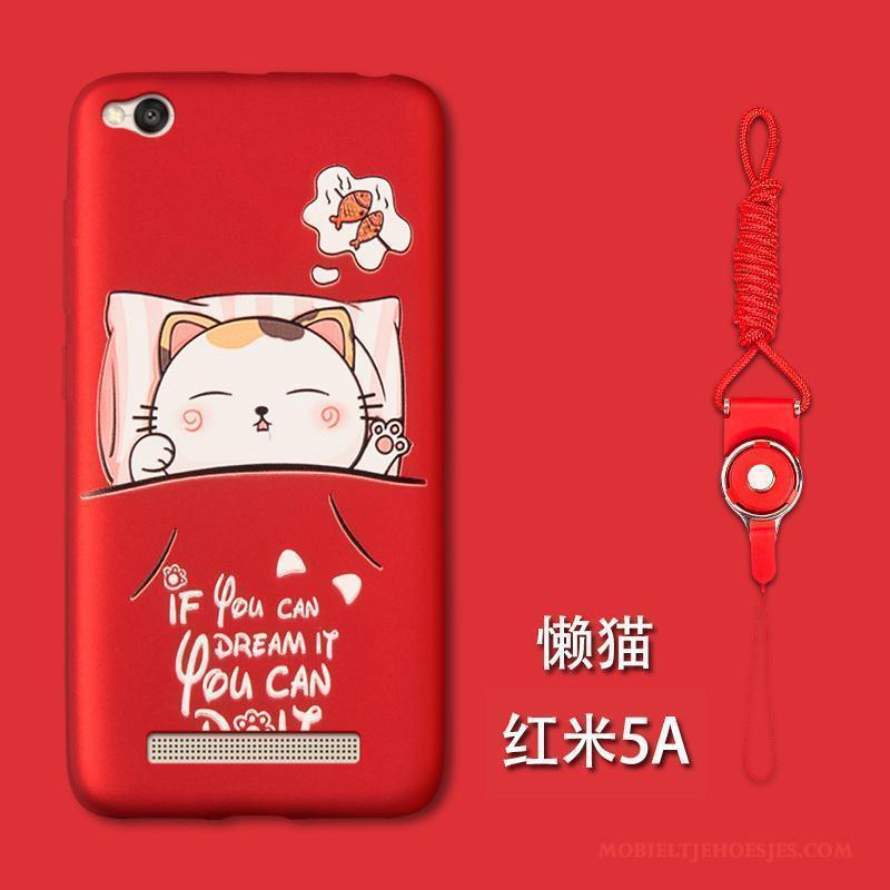 Redmi 5a Anti-fall Hoes Bescherming Rood Hoesje Telefoon Siliconen Trend