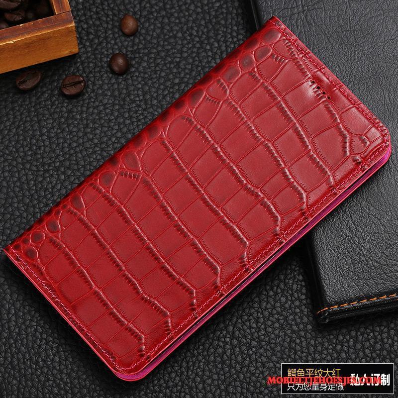 Redmi 5a Hoesje Hoge Patroon Mobiele Telefoon Folio Mini Rood Leren Etui