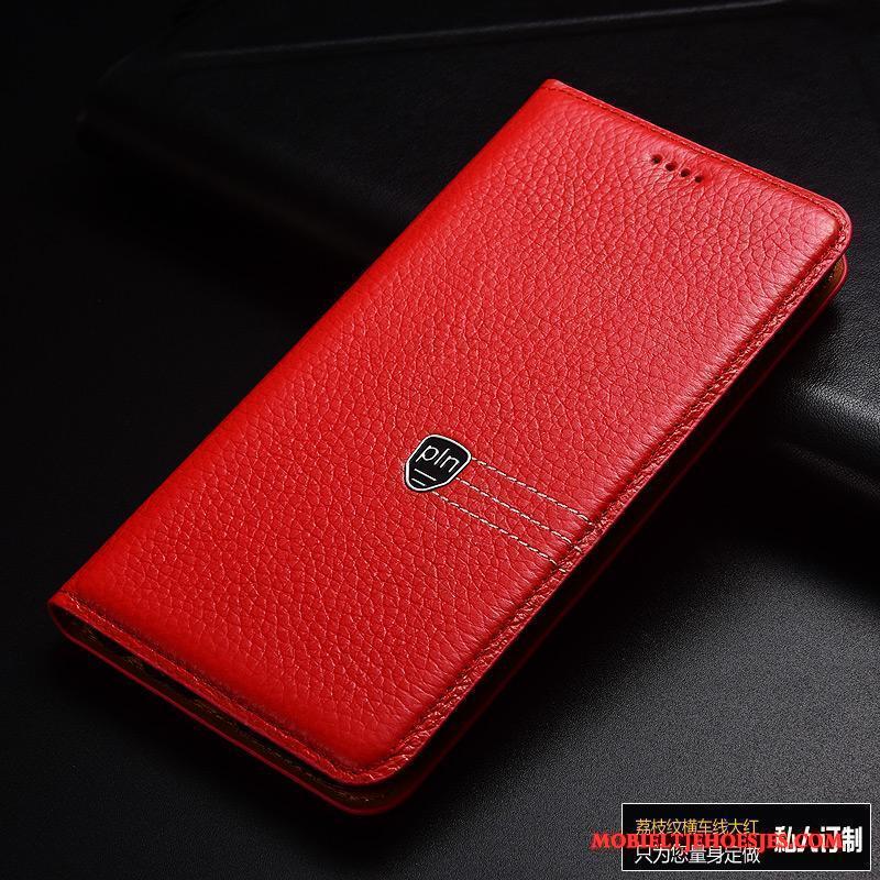 Redmi 5a Leren Etui Hoesje Telefoon Mini Echt Leer Rood Folio Bescherming