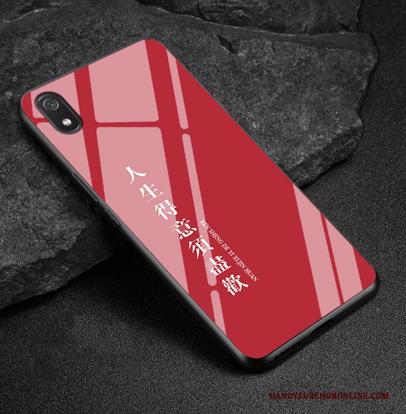 Redmi 7a Hoes Mode Rood Glas Hoesje Telefoon Mini Siliconen