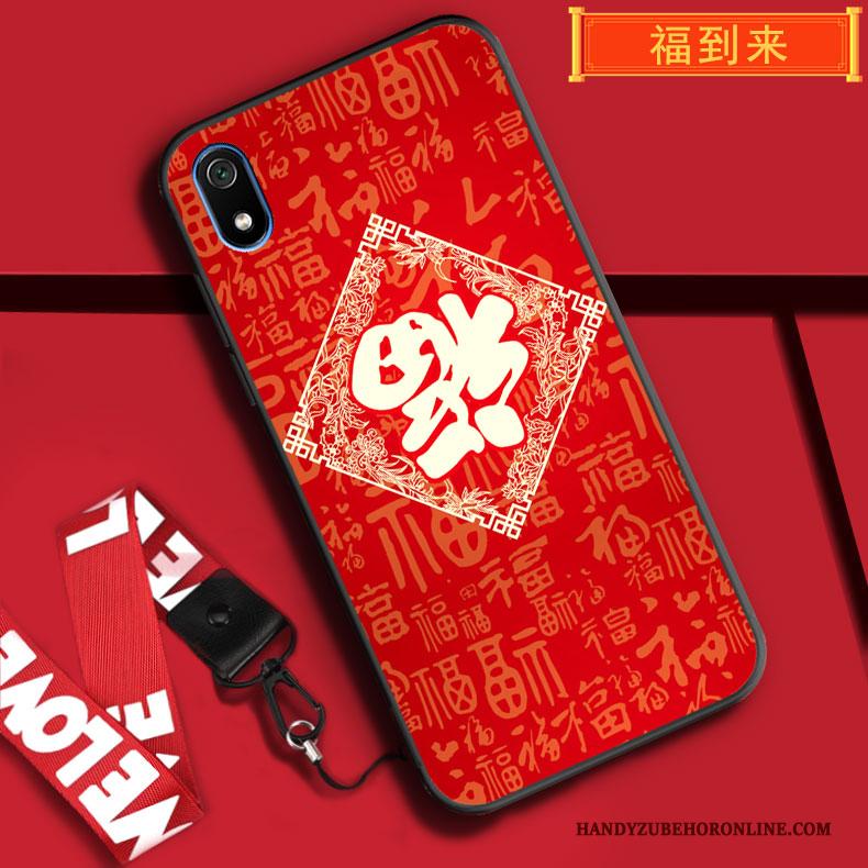 Redmi 7a Hoesje Hoes Spotprent All Inclusive Zacht Hanger Anti-fall Rood