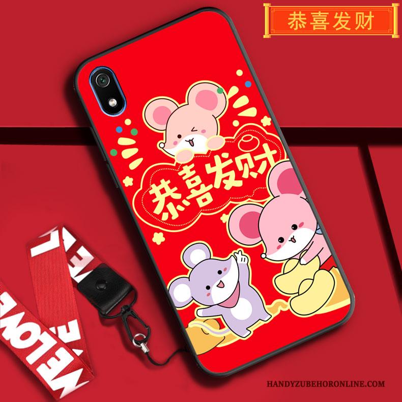 Redmi 7a Hoesje Hoes Spotprent All Inclusive Zacht Hanger Anti-fall Rood