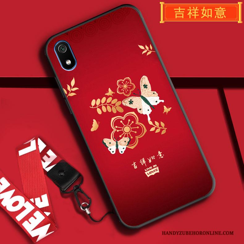 Redmi 7a Hoesje Hoes Spotprent All Inclusive Zacht Hanger Anti-fall Rood