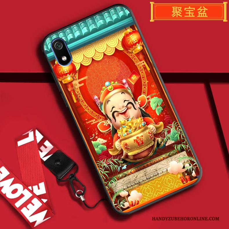 Redmi 7a Hoesje Hoes Spotprent All Inclusive Zacht Hanger Anti-fall Rood