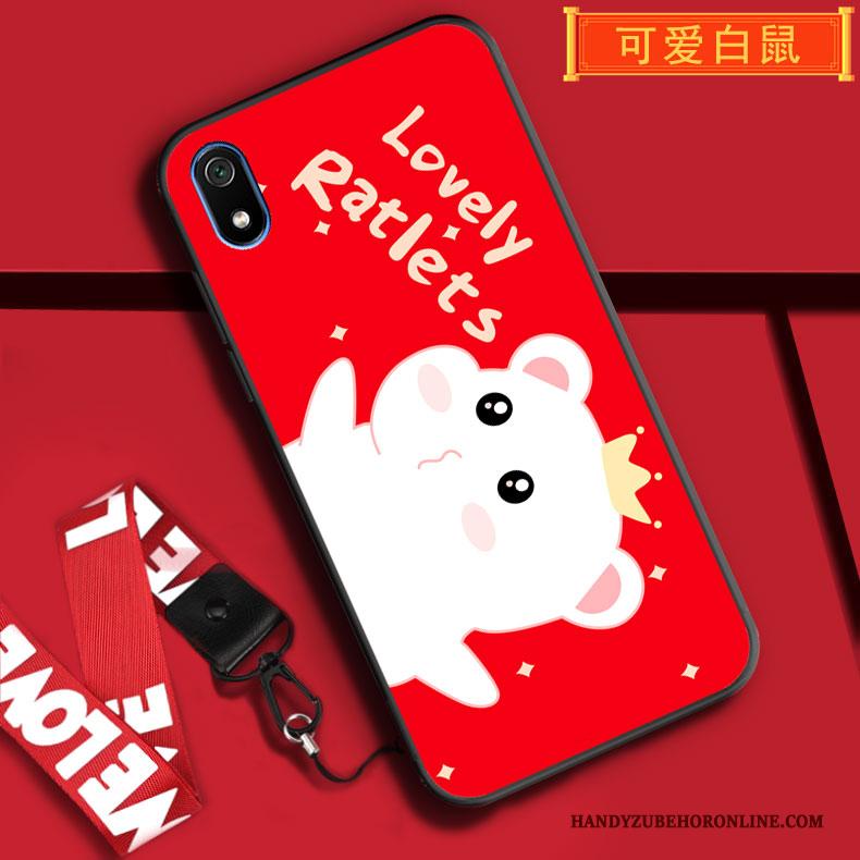 Redmi 7a Hoesje Hoes Spotprent All Inclusive Zacht Hanger Anti-fall Rood