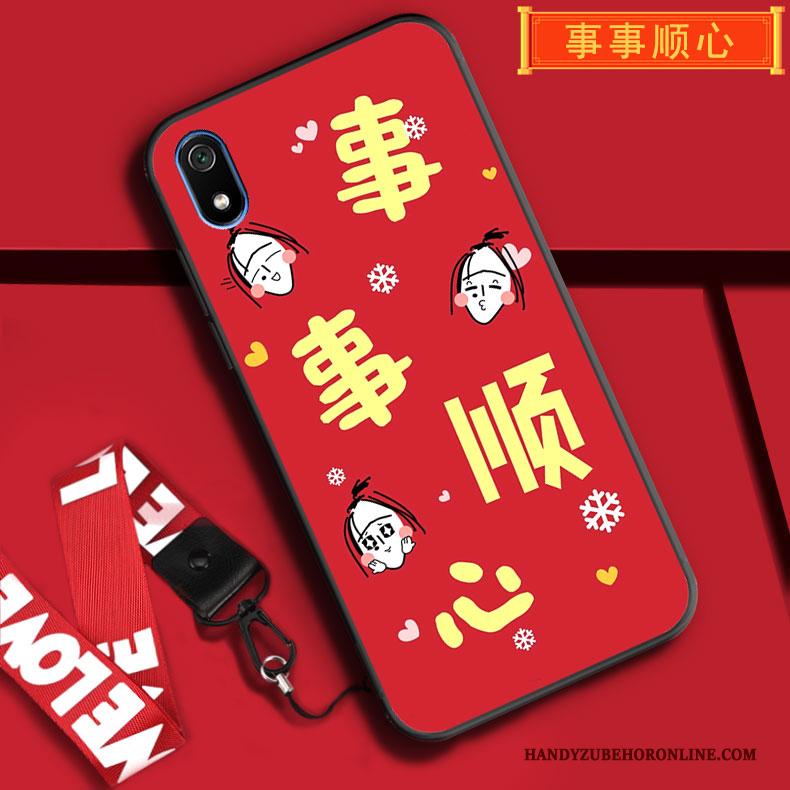 Redmi 7a Hoesje Hoes Spotprent All Inclusive Zacht Hanger Anti-fall Rood