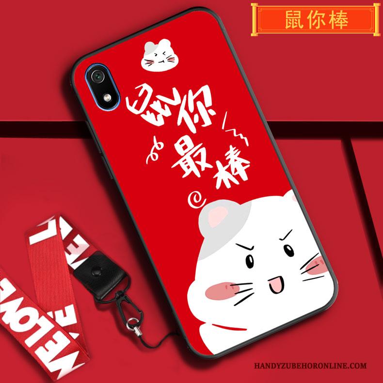 Redmi 7a Hoesje Hoes Spotprent All Inclusive Zacht Hanger Anti-fall Rood