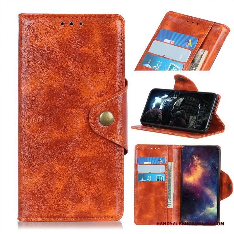 Redmi 7a Hoesje Mini Bescherming Echt Leer Rood Folio Mobiele Telefoon Hoes