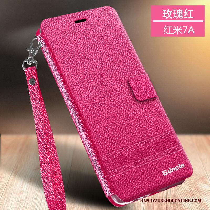 Redmi 7a Siliconen All Inclusive Hoesje Telefoon Anti-fall Zacht Folio Leren Etui