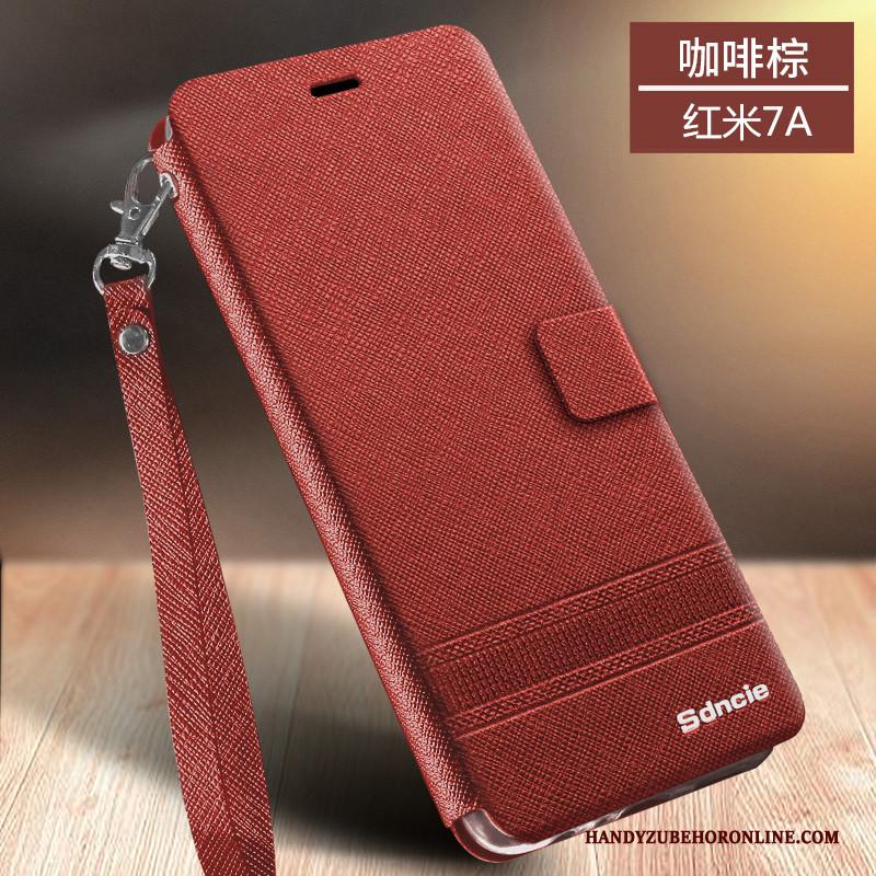 Redmi 7a Siliconen All Inclusive Hoesje Telefoon Anti-fall Zacht Folio Leren Etui