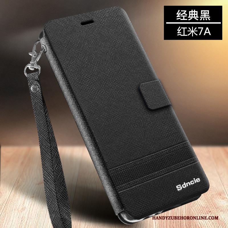 Redmi 7a Siliconen All Inclusive Hoesje Telefoon Anti-fall Zacht Folio Leren Etui