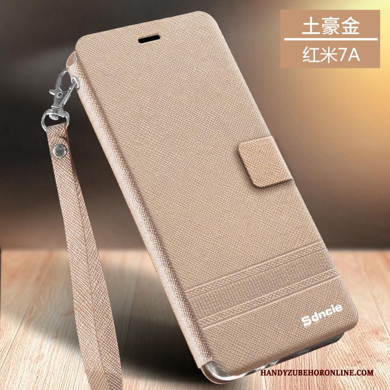 Redmi 7a Siliconen All Inclusive Hoesje Telefoon Anti-fall Zacht Folio Leren Etui