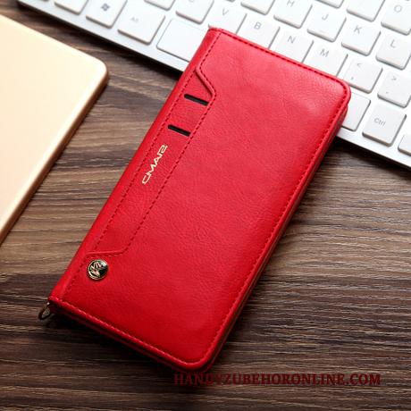 Redmi 8 Bescherming Hoes Kaart Leren Etui Folio Hoesje Telefoon Blauw