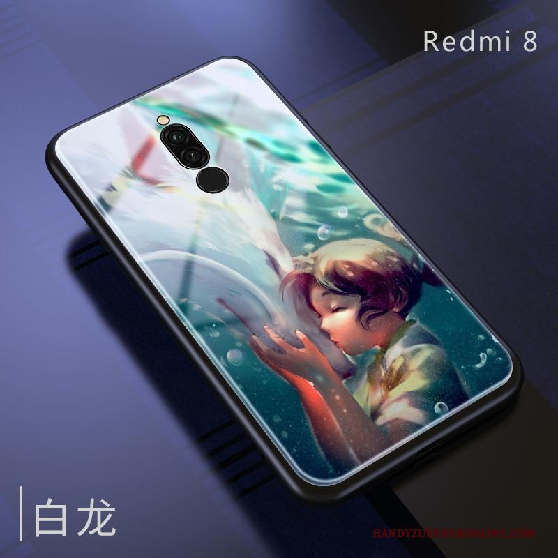 Redmi 8 Hoes Hoesje Telefoon Spiegel Anti-fall All Inclusive Purper Zacht