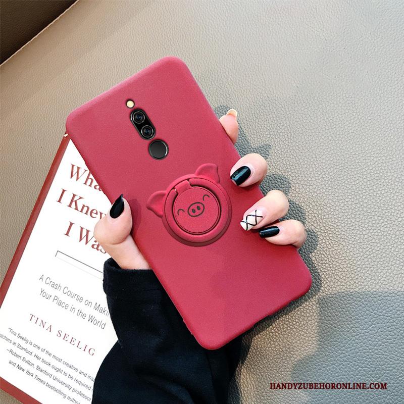 Redmi 8 Hoesje Auto Rood Trendy Merk Anti-fall Bescherming Siliconen Schrobben