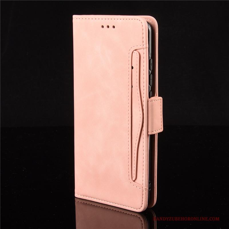 Redmi 8 Hoesje Hoes Portemonnee Rood Bescherming Leren Etui Roze Mini