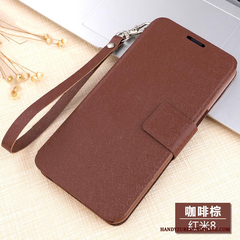 Redmi 8 Hoesje Leren Etui Anti-fall Rood Trend All Inclusive Schrobben Bescherming