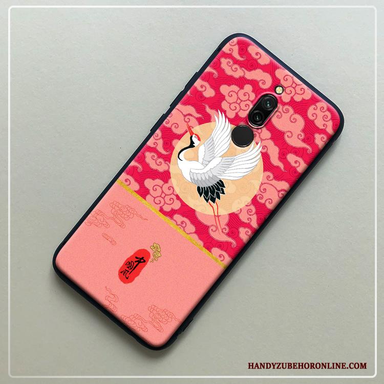 Redmi 8 Hoesje Paleis Rood Hoes Bescherming Etnische Schrobben Siliconen