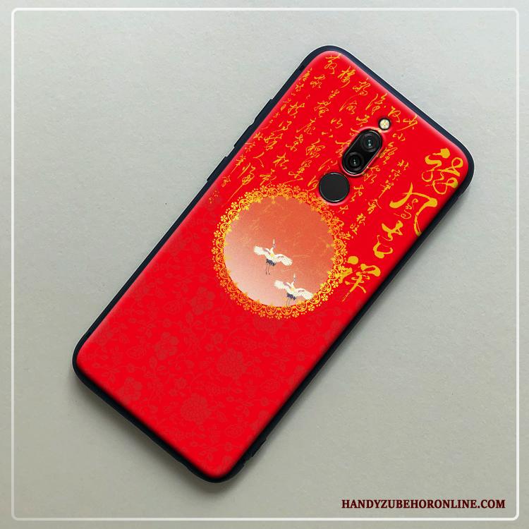 Redmi 8 Hoesje Paleis Rood Hoes Bescherming Etnische Schrobben Siliconen