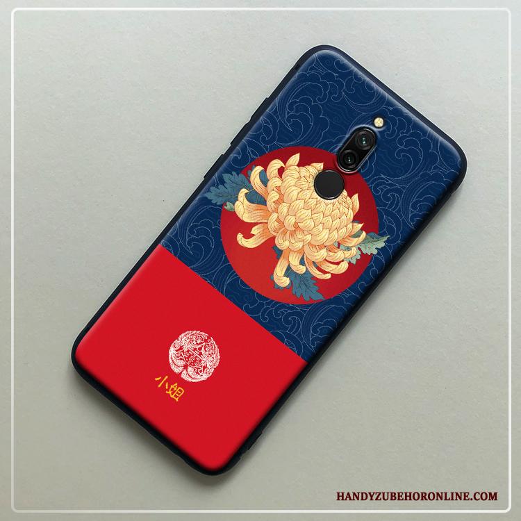 Redmi 8 Hoesje Paleis Rood Hoes Bescherming Etnische Schrobben Siliconen