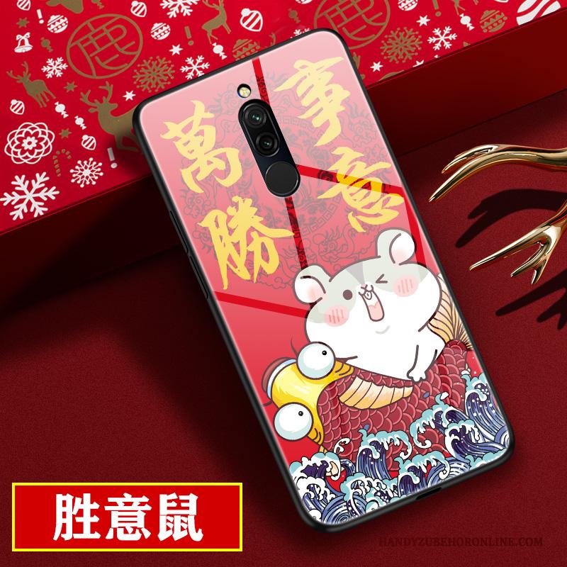 Redmi 8 Schrobben Rood Scheppend Hoesje Spotprent Telefoon Hard