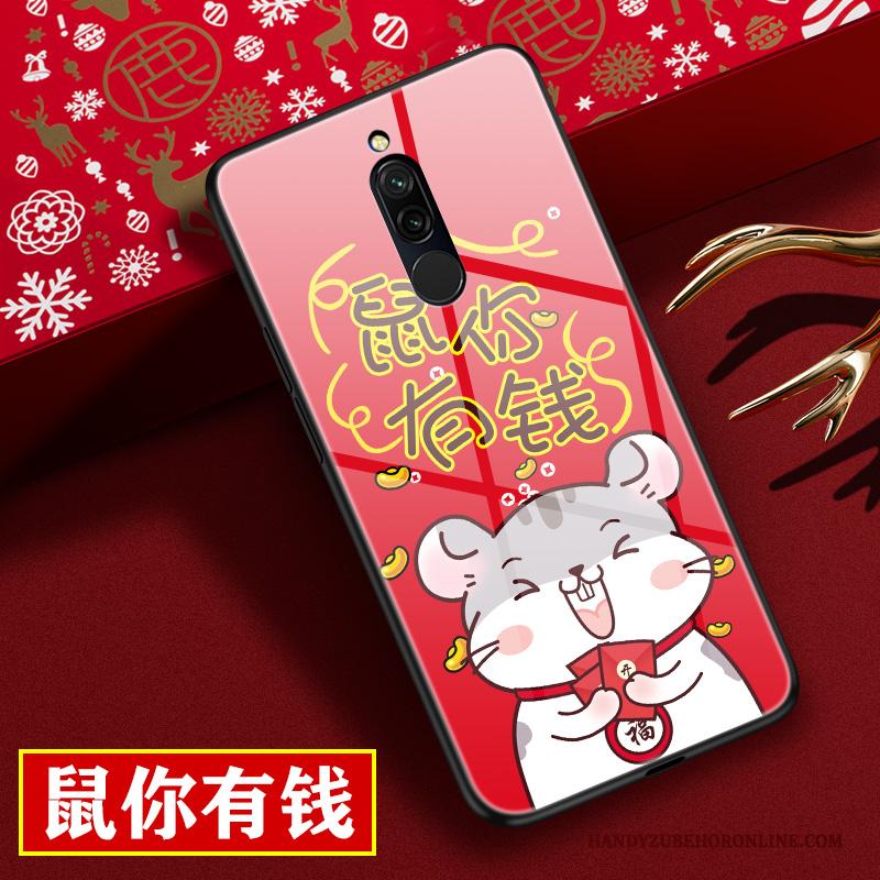 Redmi 8 Schrobben Rood Scheppend Hoesje Spotprent Telefoon Hard