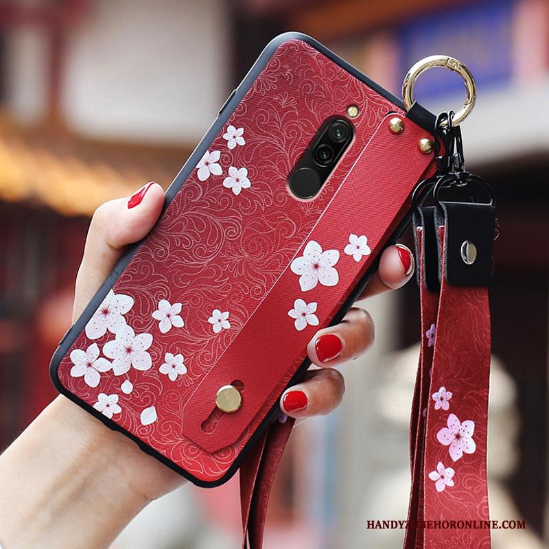 Redmi 8 Zacht Schrobben Mini Hoesje Telefoon Hanger Rood All Inclusive