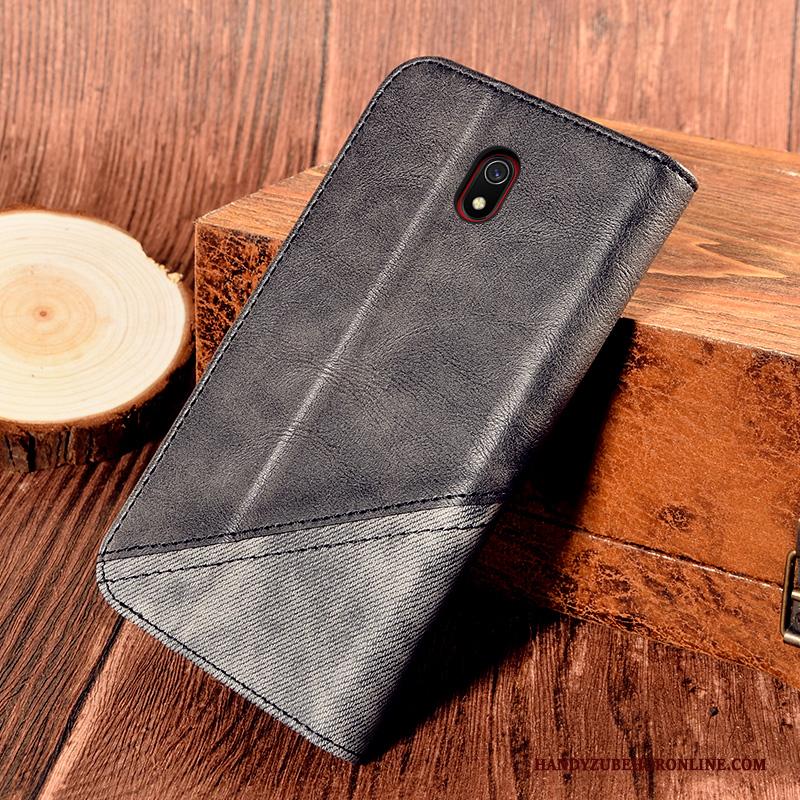 Redmi 8a Hoesje All Inclusive Rood Gemeenschappelijk Leren Etui Scheppend Anti-fall Kaart