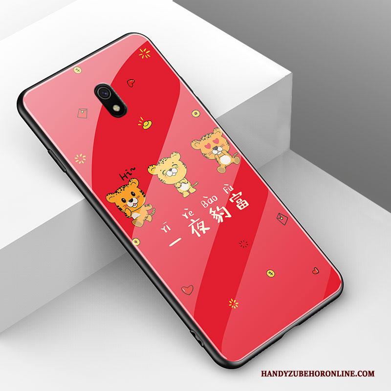 Redmi 8a Hoesje Wit Net Red Eenvoudige Dierlijk Mode Rood