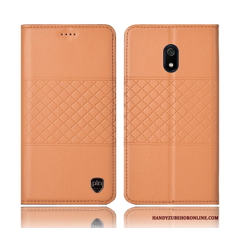 Redmi 8a Leren Etui All Inclusive Rood Bescherming Geruite Hoesje Telefoon Anti-fall