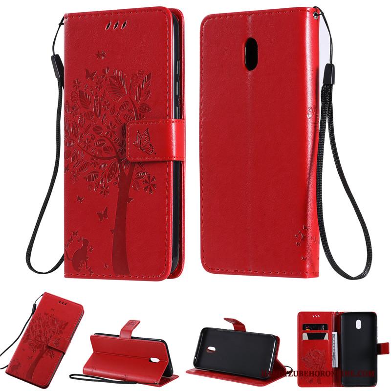 Redmi 8a Rood Folio Hoesje Telefoon Purper Anti-fall All Inclusive Leren Etui