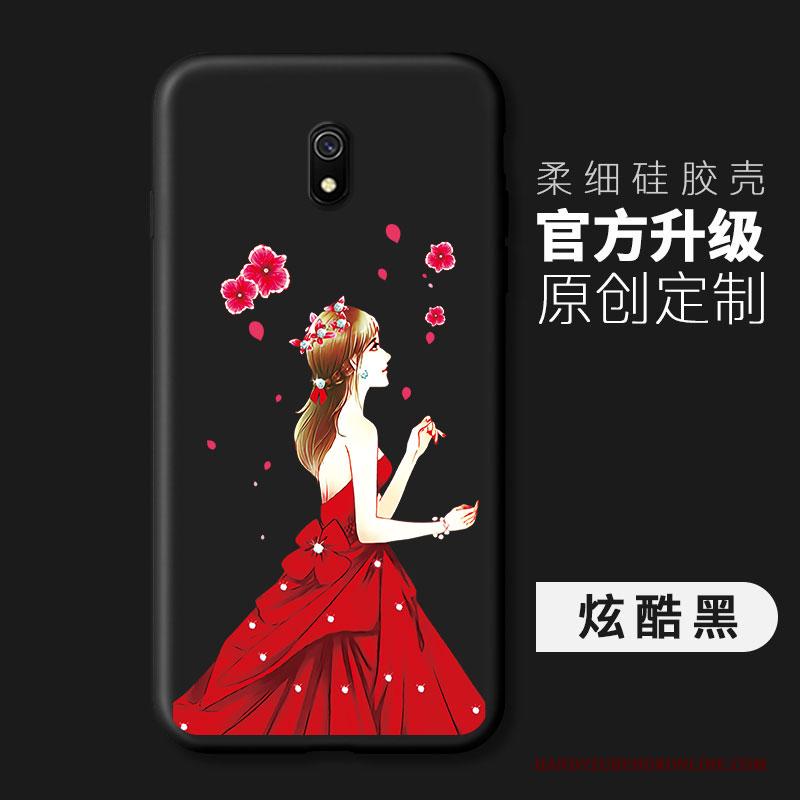 Redmi 8a Zwart Bescherming Siliconen Hemming Rood Anti-fall Hoesje Telefoon