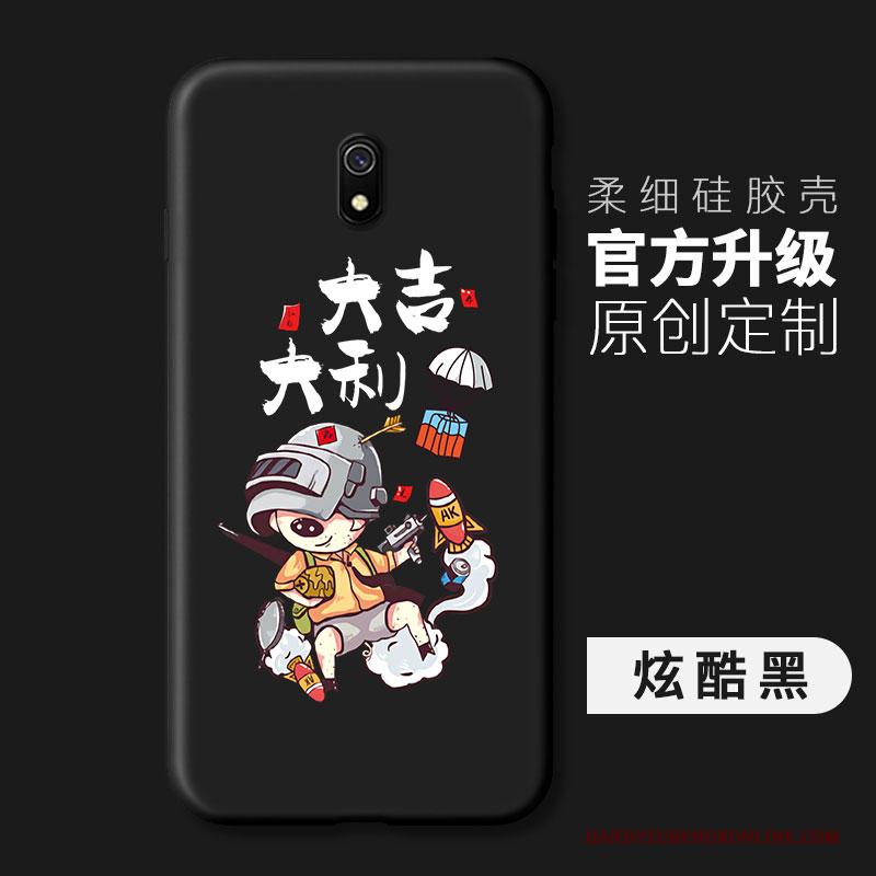 Redmi 8a Zwart Bescherming Siliconen Hemming Rood Anti-fall Hoesje Telefoon