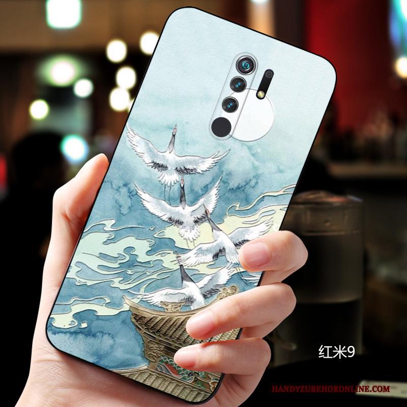 Redmi 9 Hoesje Rood Schrobben Bescherming Trendy Merk Scheppend Dun Chinese Stijl