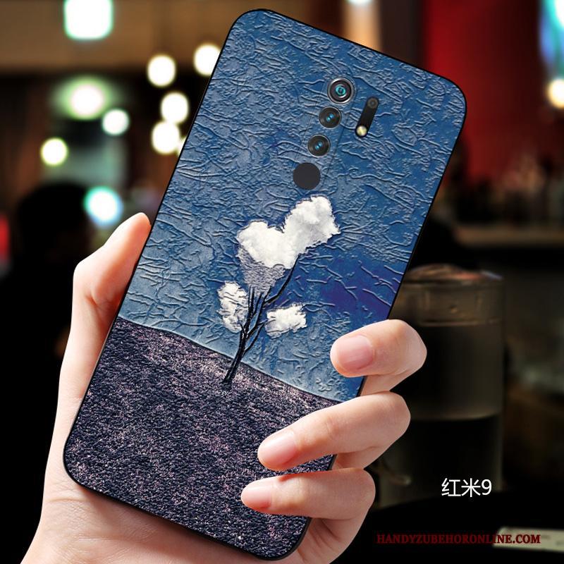 Redmi 9 Hoesje Rood Schrobben Bescherming Trendy Merk Scheppend Dun Chinese Stijl