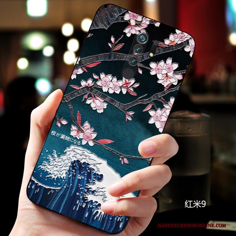 Redmi 9 Hoesje Rood Schrobben Bescherming Trendy Merk Scheppend Dun Chinese Stijl