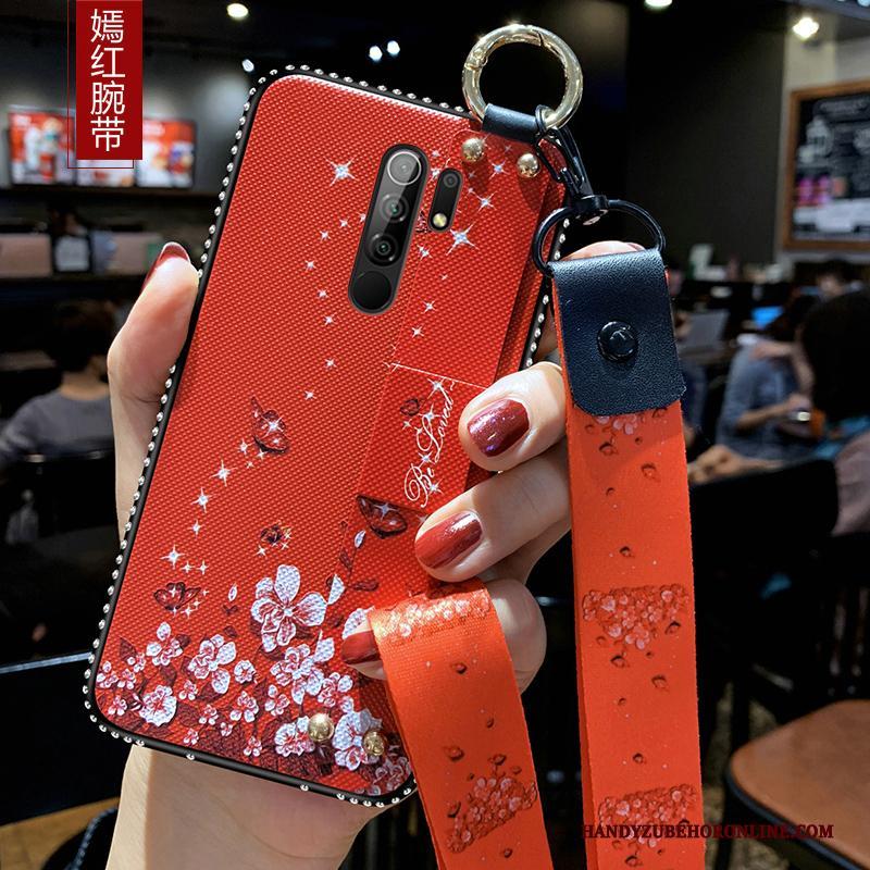 Redmi 9 Rood Bescherming Hanger Hoesje Telefoon Blauw Siliconen Mini