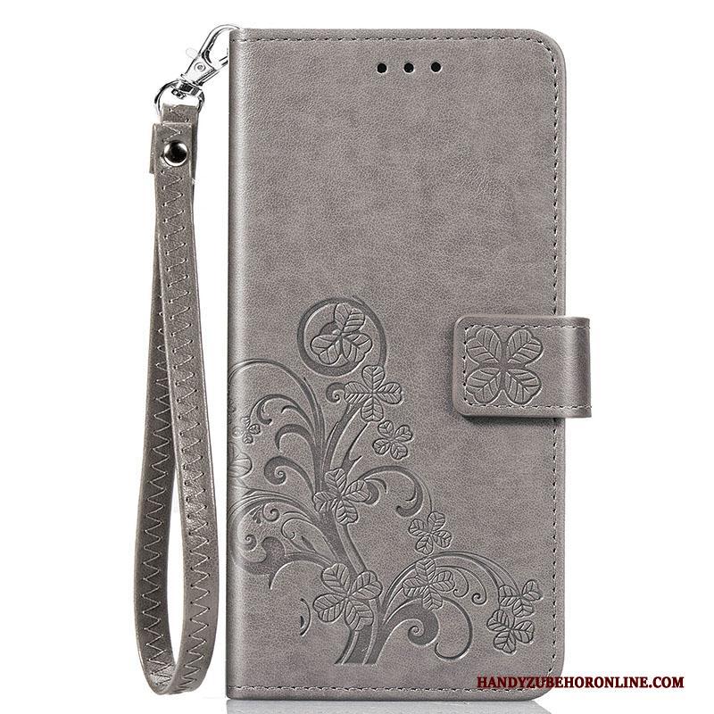 Redmi 9 Roze Hoesje Telefoon Bescherming Rood Mini Leren Etui Hanger