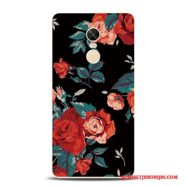 Redmi Note 4x Bloemen Rood Siliconen Reliëf Hoesje Telefoon Mini Zacht