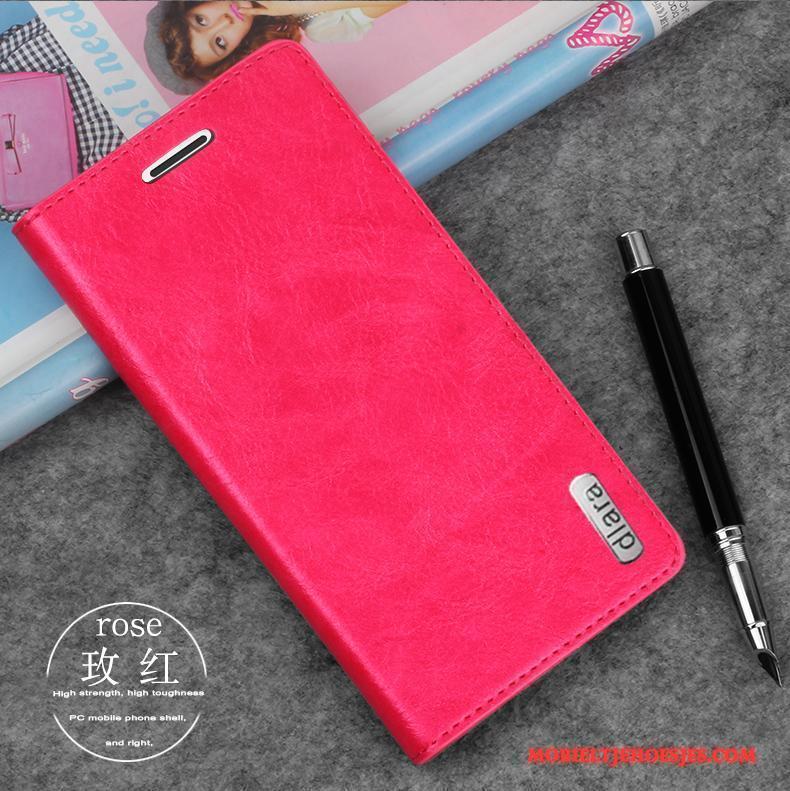 Redmi Note 4x Hoes Mobiele Telefoon Bruin Hoesje Telefoon Rood Bescherming Leren Etui