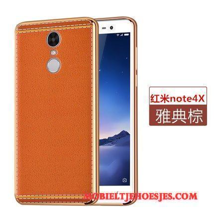 Redmi Note 4x Hoes Zacht Hoesje Telefoon Patroon Leer Leren Etui Rood