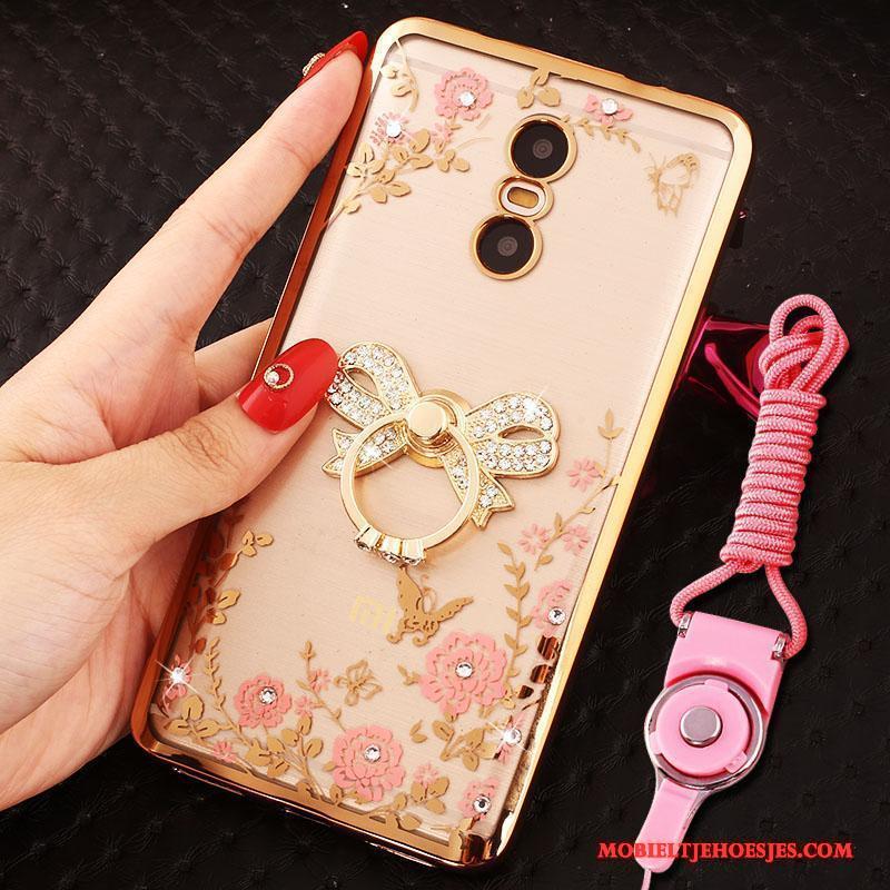 Redmi Note 4x Hoesje Mini Met Strass Mobiele Telefoon Hanger Rood Hoes Goud