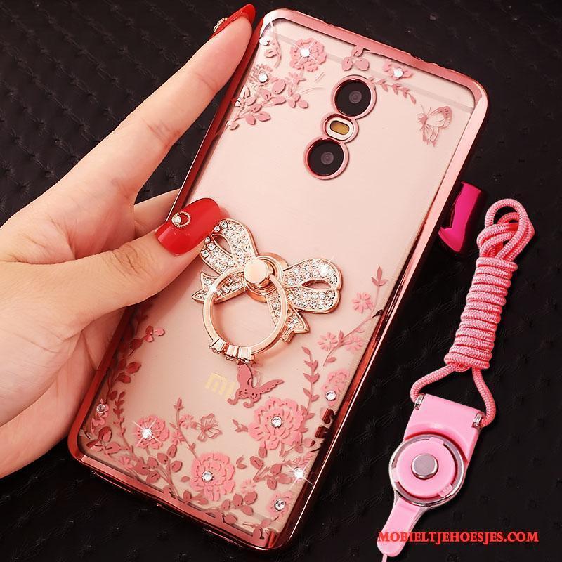 Redmi Note 4x Hoesje Mini Met Strass Mobiele Telefoon Hanger Rood Hoes Goud