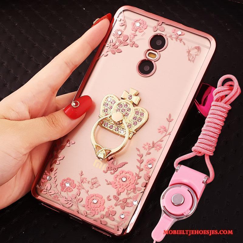 Redmi Note 4x Hoesje Mini Met Strass Mobiele Telefoon Hanger Rood Hoes Goud