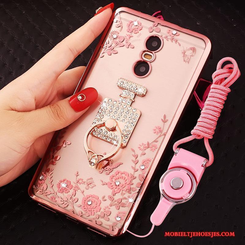 Redmi Note 4x Hoesje Mini Met Strass Mobiele Telefoon Hanger Rood Hoes Goud